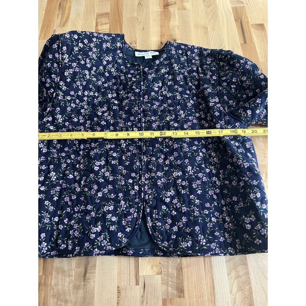 Vintage 80s 90s Quilted Jacket and Maxi Skirt Set Cottage Navy Purple Floral L - Picture 12 of 16
